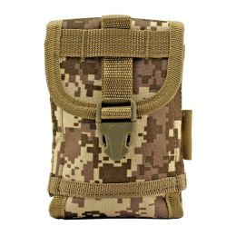 Space Force Tactical MOLLE Cell Phone Tech Pouch Carrier Vest Attachment - Desert Tan Digital Camo